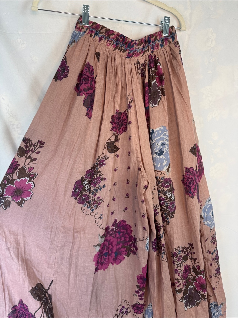 Free People Dusty Mauve Floral Wide-Leg Pants - Picture 7 of 7